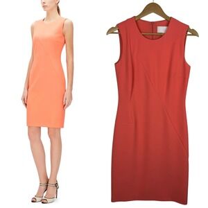 BOSS Hugo Boss Demisana Sheath Dress Women's Size 2 Coral Sleeveless Office Chic